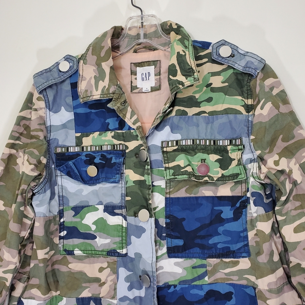 Gap Multicolored Patchwork Camouflage Cotton Jack… - image 3